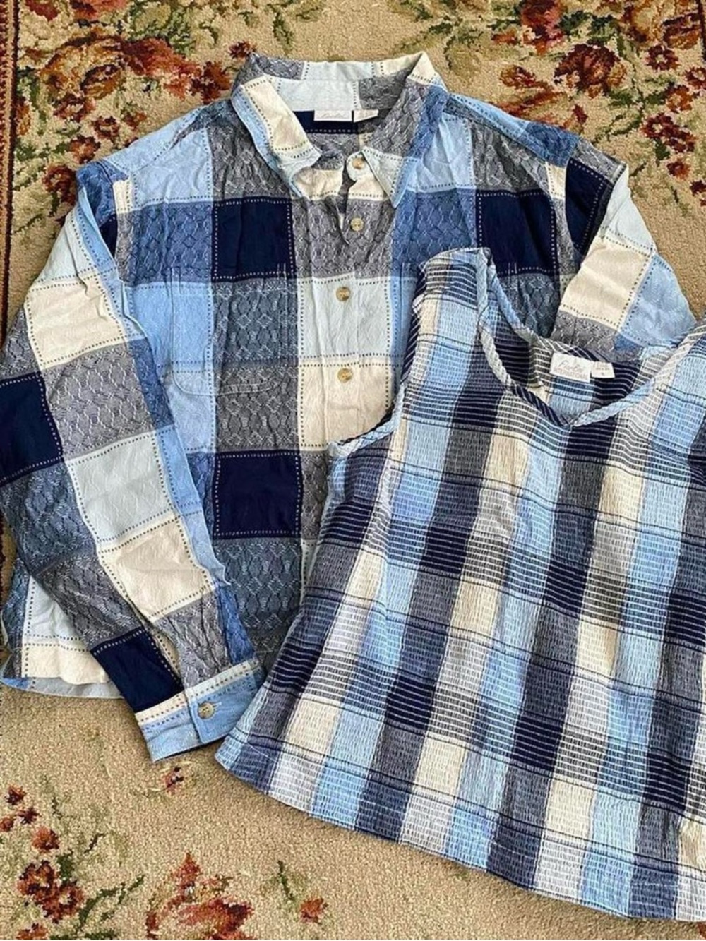 Fiorlini International matching blue plaid set
